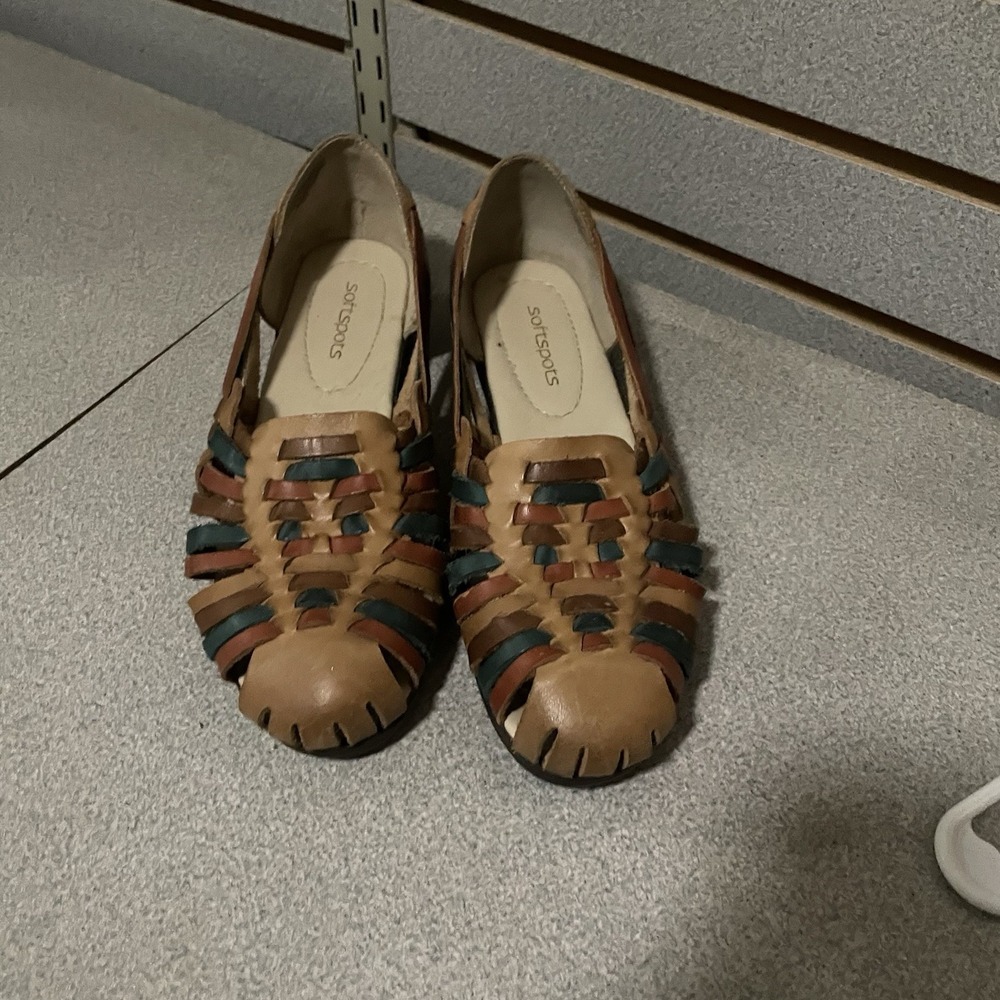 Vintage Softsports Woven Leather‎ Flats Multi Colored Sz 9 N Comfort Sandals